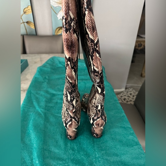 Alex Marie Brown Snakeskin Boots - Picture 2 of 9
